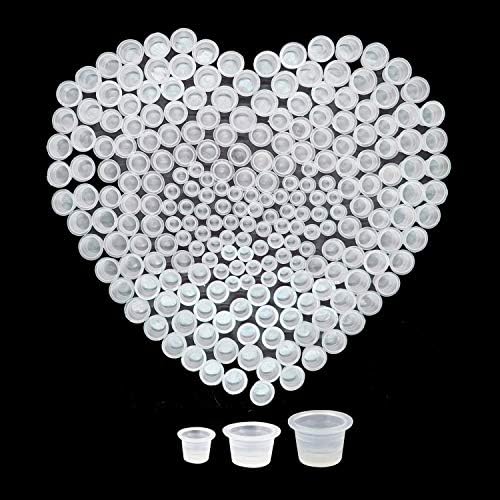 Tattoo Ink Caps Cups 300Pcs Small Medium Large Various Size Plastic Disposable Cups for Tattooing Pet Mini Water Bowls Pigment Cup Makeup Tattoo Kits