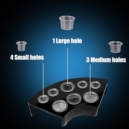 Tattoo Ink Caps Cups Holder -MIUXIA 402Pcs Mixed Size Tattoo Ink Cups Caps Small Mediun Large Tattoo Pigment Caps Cups With Wide Cup Edge Tattoo Ink Set Tattoo Supplies