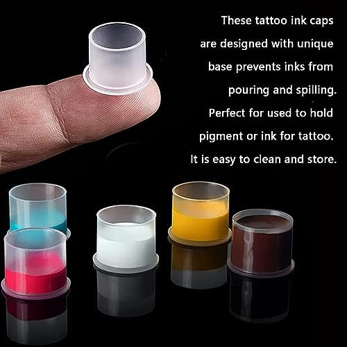 Tattoo Ink Caps With Base Urknall Ink Cups 300 Pieces Plastic Ink Caps Disposable Ink Cup Lids For Tattoo Ink Tattoo Supplies
