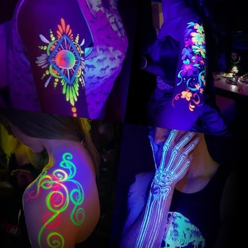 Tattoo Ink Set - Tattoo Inks Pigment Kit Professional Tattoos Fluorescent Ink & Tattooing Equipment For 3D Makeup Beauty Skin Body Art Halloween Supplies (1/2 Oz (15 Ml) 8Color)