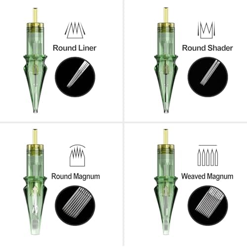 Tattoo Needle Cartridge Solong Pro 20Pcs Disposable Tattoo Needles 1003 Round Liner X-Taper Tattoo Cartridge Needles(1003RL) EN01S-20-1003RL-X