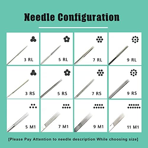 Tattoo Needles Set - Autdor 50PCS Mixed Tattoo Needles 3RL 5RL 7RL 9RL 3RS 5RS 7RS 9RS 5M1 7M1 Disposable Sterile Tattoo Gun Needles Assorted Liners Shaders And Magnum For Tattoo Machine Tattoo Kit And Tattoo Supplies (RL/RS/M1-