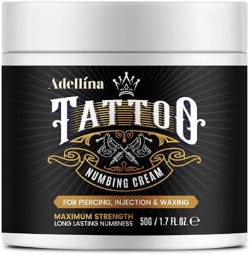Tattoo Numbing Cream Maximum Strength: 6 Hours Painless Tattoo Numbing Cream - Extra Strength for Tattoos Piercing Waxing 50g/1.7oz