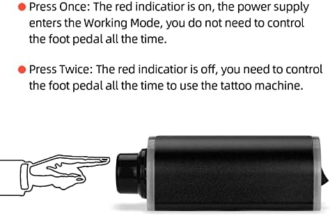 Tattoo Power Supply ATOMUS Digital Power Supply With Cable Foot Pedal Button Colorful Light For Tattoo Machine Pen Liner And Shader Tattoo Machine Power Supply (Black)