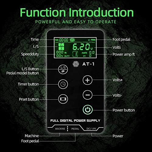 Tattoo Power Supply ATOMUS Professional Digital LCD Touch Screen Power Supply For Tattoo Machine Liner And Shader 45° Rotatable Multi-functional Fit For All Tattoo Machine Supplies