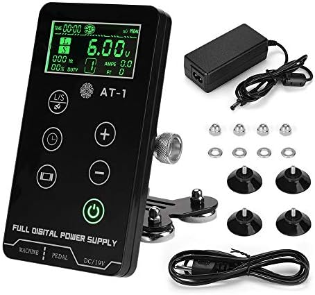 Tattoo Power Supply ATOMUS Professional Digital LCD Touch Screen Power Supply for Tattoo Machine Liner and Shader 45° Rotatable Multi-functional Fit for All Tattoo Machine Supplies