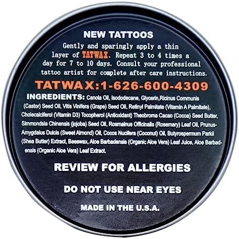 Tattoo Soothing Balm~ Original TAT WAX~ 1 Oz~ Made In The USA