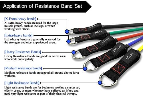 TheFitLife Exercise And Resistance Bands Set - 5 Fitness Stackable Up To 110/150/200/250/300 Lbs Workout Tubes For Indoor And Outdoor Sports Fitness Suspension Speed Strength Baseball Softball Training Home Gym Yoga