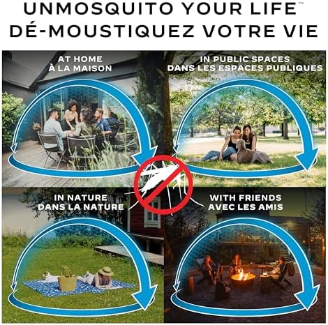 Thermacell Patio Shield Mosquito Repellent E-Series E65X Rechargeable Repeller; 20’ Mosquito Protection Zone; Includes 36-Hour Repellent Refill; No Spray Flame Or Scent; Docking Station