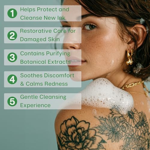TINYLENS Tattoo Aftercare Foam 150ml Tattoo Soap For Tattoo Wash Piercing Cleanser With Olive Oil & Centella