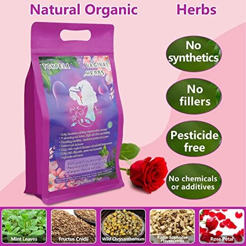 TOKPELA Yoni Herbs For Cleansing And Tightening 100% Organic V Steaming Herbs (Filter Bag Packaging Yoni Kit V Steam Herbs Tone & Rejuvenate For Women - V Cleansing Ph Balance 20 Steams