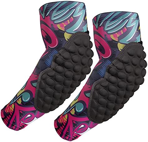 Topeter Padded Arm Sleeves Youth Compression Elbow Pads 1 Pair Basketball Shooter Sleeves