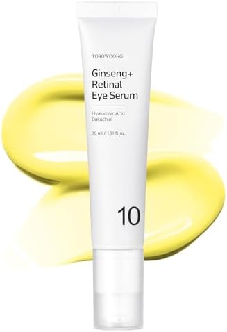 TOSOWOONG Ginseng Plus Eye Serum with 0.02% Retinal Niacinamide & Bakuchiol Korean Skincare 30ml 1.01 fl.oz
