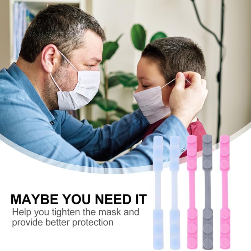 TOVINANNA 6pcs Adjustable Mask Hooks Silicone Ear Protectors For Comfortable Wear Relieves Ear Pressure Random Colors For Daily Use