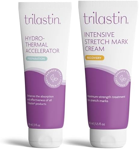 TriLASTIN - SR Intensive and Moisturizing Stretch Mark Cream Bundle with Hydro-Thermal Accelerator (5.5 oz & 3 oz) Quick-Absorbing Stretch Marks Cream with Enhanced Absorption Serum TriLASTIN - SR Intensive and Moisturizing Stretch Mark Cream Bundle with Hydro-Thermal Accelerator (5.5 oz & 3 oz) Quick-Absorbing Stretch Marks Cream with Enhanced Absorption Serum