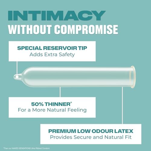 TROJAN BareSkin Condoms 50% Thinner For Natural Skin-to-Skin Feel Premium Lubricated Latex Condoms For Enhanced Sensitivity Intimacy & Trusted Protection 24 Count (Pack Of 1)