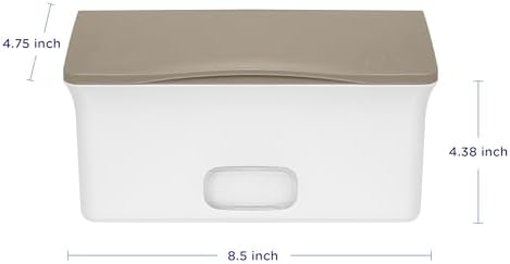 Ubbi Baby Wipes Dispenser With Weighted Plate And Secure Seal Nursery And Baby Registry Essential To Keep Wipes Fresh Taupe