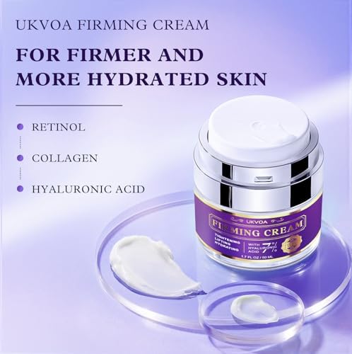 UKVOA Retinol Wrinkle Cream For Neck & Face Anti-Aging Facial Moisturizer For Women With Collagen & Hyaluronic Acid Neck Cream For Tightening And Firming 1.7 Fl Oz