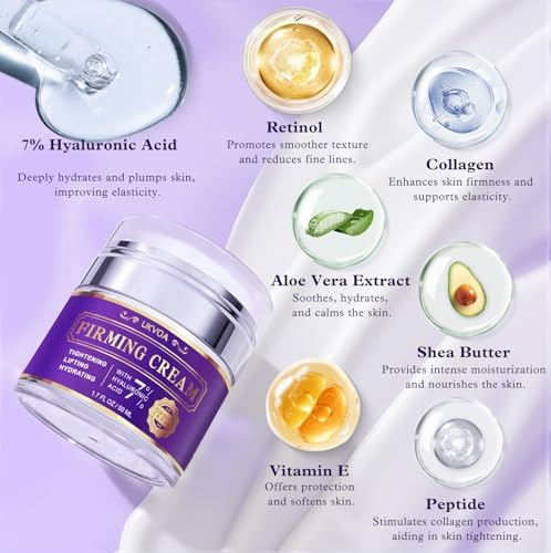 UKVOA Retinol Wrinkle Cream For Neck & Face Anti-Aging Facial Moisturizer For Women With Collagen & Hyaluronic Acid Neck Cream For Tightening And Firming 1.7 Fl Oz