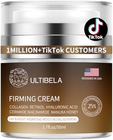 ULTIBELA Tighten and Lift Neck Cream Deep Hydration Neck Firming Cream with Collagen & Honey Anti-Aging & Wrinkle Moisturizer for Face Neck & Décolleté Women & Men 1.7 Fl Oz