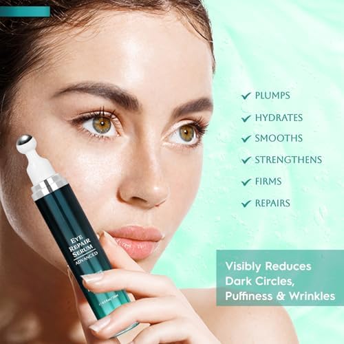 Under Eye Cream For Dark Circles And Puffiness Eye Serum With Caffeine Retinol Peptides & Hyaluronic Acid