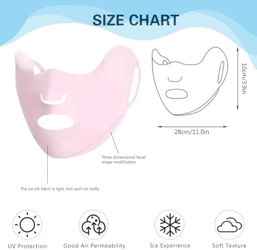 Vanolu Ice Silk Face Mask For Summer – UV Protection Full Face Cover With Ear Loops For Cycling Hiking Men Women