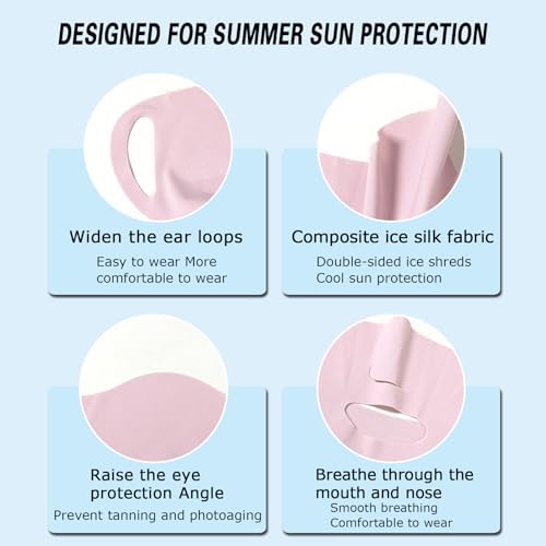 Vanolu Ice Silk Face Mask For Summer – UV Protection Full Face Cover With Ear Loops For Cycling Hiking Men Women