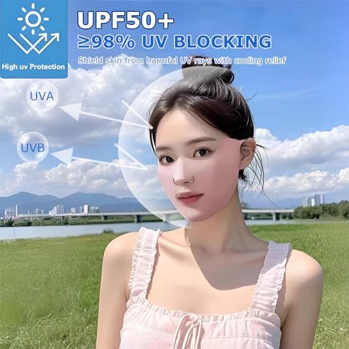 Vanolu Ice Silk Face Mask For Summer – UV Protection Full Face Cover With Ear Loops For Cycling Hiking Men Women
