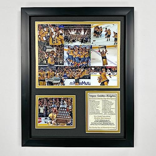 Vegas Golden Knights 2022-2023 Stanley Cup Champions Framed Photo Collage 2 Sizes and Styles (Mosaic 12"x15")