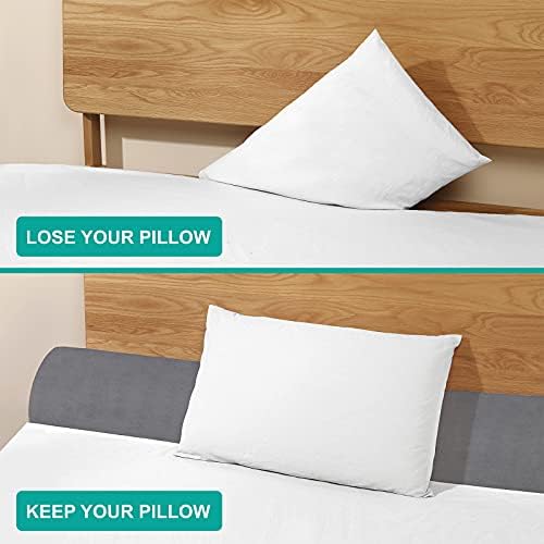 Vekkia Queen Bed Wedge Pillow/Mattress Gap Filler/Headboard Pillow/Bed Gap Filler Close Gap (0-6") Between Your Mattress And Headboard Stop Loosing Your Phone&Glasses(Gray 60"x10"x6")