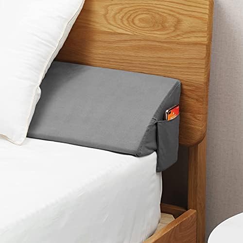 Vekkia Queen Bed Wedge Pillow/Mattress Gap Filler/Headboard Pillow/Bed Gap Filler Close Gap (0-6") Between Your Mattress and Headboard Stop Loosing Your Phone&Glasses(Gray 60"x10"x6")
