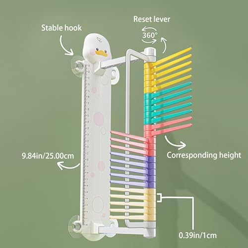 Vertical Jump Tester Wall Mounted Vertical Jump Trainer Resettable Vertical Jump Measurement Tool Cartoon Duck Kids Jump Measuring Equipment For Home Kindergarten