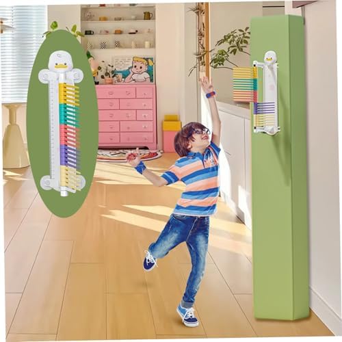 Vertical Jump Tester Wall Mounted Vertical Jump Trainer Resettable Vertical Jump Measurement Tool Cartoon Duck Kids Jump Measuring Equipment For Home Kindergarten