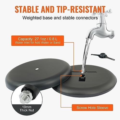 VEVOR Pedestal Sign Holder 8.5 X 11 Inch Vertical And Horizontal Adjustable Poster Stand Heavy-Duty Floor Standing Sign Holder With Round Base For Display Advertisement And Outdoor Black