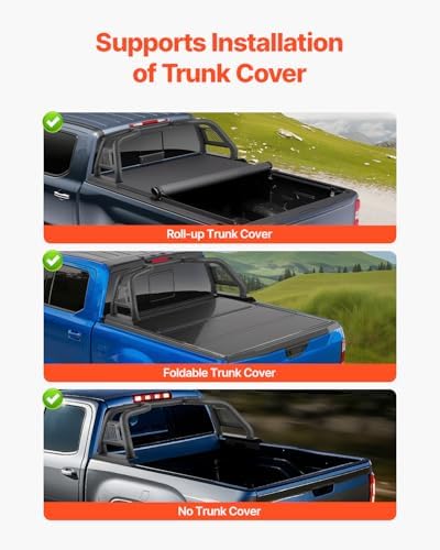 VEVOR Truck Bed Roll Bar Customized Sport Bar Chase Rack Compatible With Full-Size Pickup Carbon Steel Construction With Extension Light Bracket No Rack Included