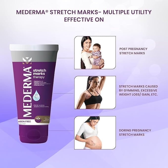 VI Med Erma Stretch Marks Therapy - Stretch Mark Cream For Women AND Men Anti Stretch Mark Cream During AND After Pregnancy [25g]