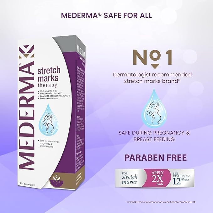 VI Med Erma Stretch Marks Therapy - Stretch Mark Cream For Women AND Men Anti Stretch Mark Cream During AND After Pregnancy [25g]
