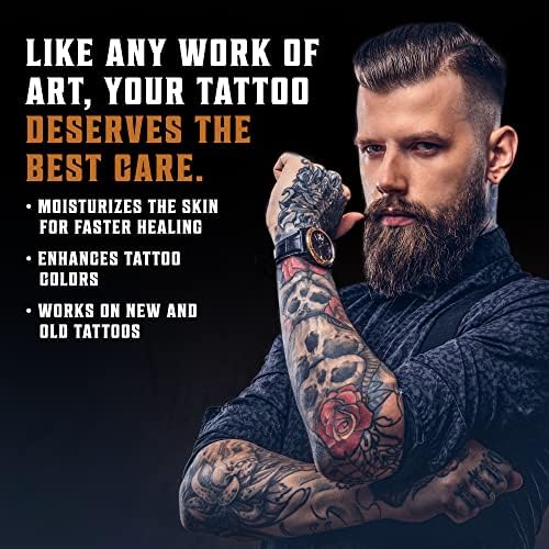 Viking Revolution Tattoo Aftercare Balm (57g / 2 Oz) - For Before During & Post Tattoo – Safe Natural Tattoo Cream – Moisturizing Lotion To Promote Skin Healing – Tattoo Brightening Treatment Viking Revolution Tattoo After