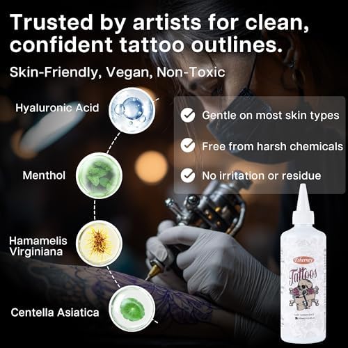 VRAIKO Fsherney Tattoo Transfer Gel 300ml Large Tattoo Stencil Gel Cream Skin-Friendly & Fast-Drying Transfer Solution For Clear & Long-Lasting Designs Clean And Easy Application