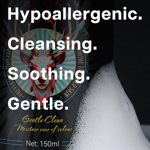VRAIKO SADOER Tattoo Soap Aftercare Foam Cleanser For Tattoo Wash 150ml Cleaning Soap With Olive Oil & Centella Asiatica For New Tattoos & Piercings Essential Tattoo Supplies