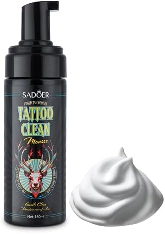 VRAIKO SADOER Tattoo Soap Aftercare Foam Cleanser for Tattoo Wash 150ml Cleaning Soap with Olive Oil & Centella Asiatica for New Tattoos & Piercings Essential Tattoo Supplies