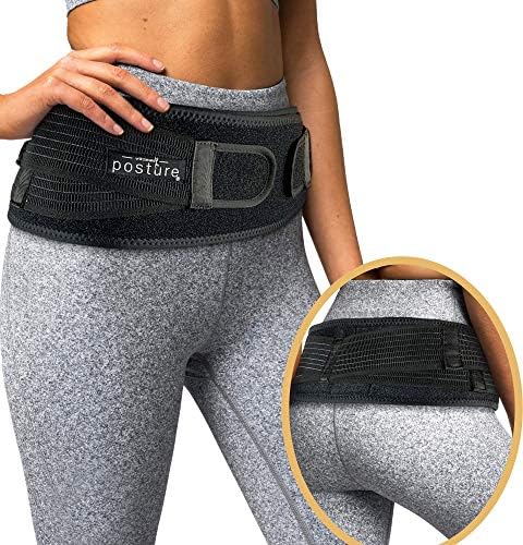 Vriksasana Sacroiliac Hip Belt for Women and Men That Alleviate Sciatic Pelvic Lower Back and Leg Pain Stabilize SI Joint Trochanter Belt Anti-Slip and Pilling-Resistant (Black Regular)