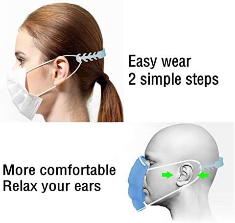W7ETBEN 6PCS Mask Companion Accessory Hook Ear Protector Decompression Holder Free Ears Adjustable Anti-Tightening Extension Buckle Belt Strap Extender For Mask