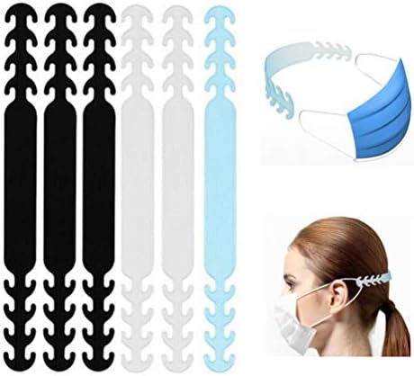W7ETBEN 6PCS Mask Companion Accessory Hook Ear Protector Decompression Holder Free Ears Adjustable Anti-Tightening Extension Buckle Belt Strap Extender for Mask