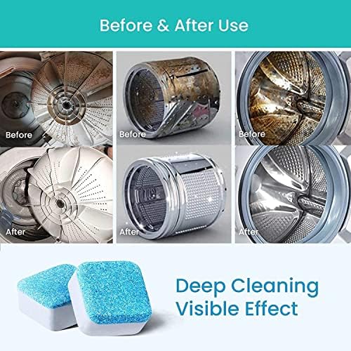 Washing Machine Cleaner Descaler Tablets: Maravello Highly Efficient Laundry Deodorizer - Washer Cleaning Tablets For HE Front Loader And Top Load 14-Month Supply (28 Count Lemon)