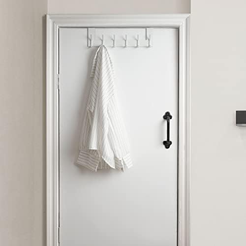 WEBI Over The Door Hook Over Door Towel Rack Door Hanger Door Coat Hanger Over The Door Coat Rack Door Hooks For Hanging Clothes Towels Behind Back Of Bathroom White
