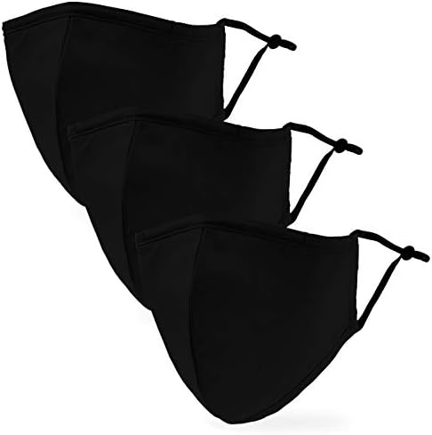 Weddingstar 3 Pack Washable Cloth Face Mask Reusable and Adjustable with Filter Pocket