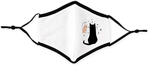 Weddingstar 3-Ply Adult Washable Cloth Face Mask Reusable And Adjustable With Filter Pocket - Moon Cat