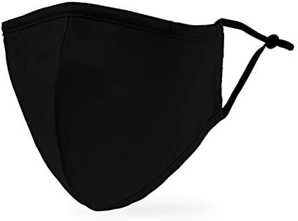 Weddingstar 3-Ply Adult Washable Cloth Face Mask Reusable and Adjustable with Filter Pocket - Black