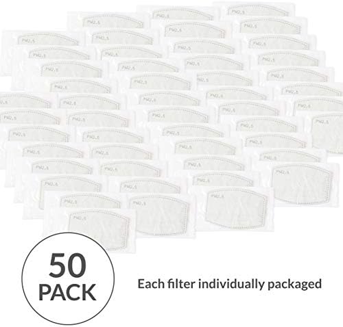 Weddingstar PM 2.5 Protective Mask Filters 5-layer Carbon Technology - 50 Pack